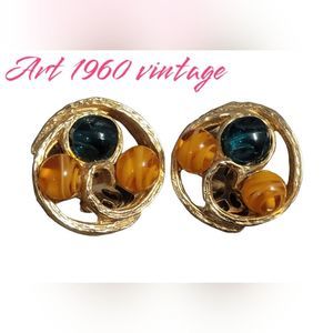 ART Vintage 1960 Clip on Earrings